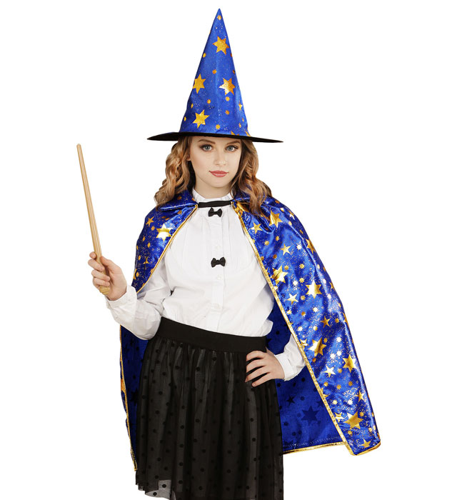 Wizard  Cape, Hat  - 70 Cm