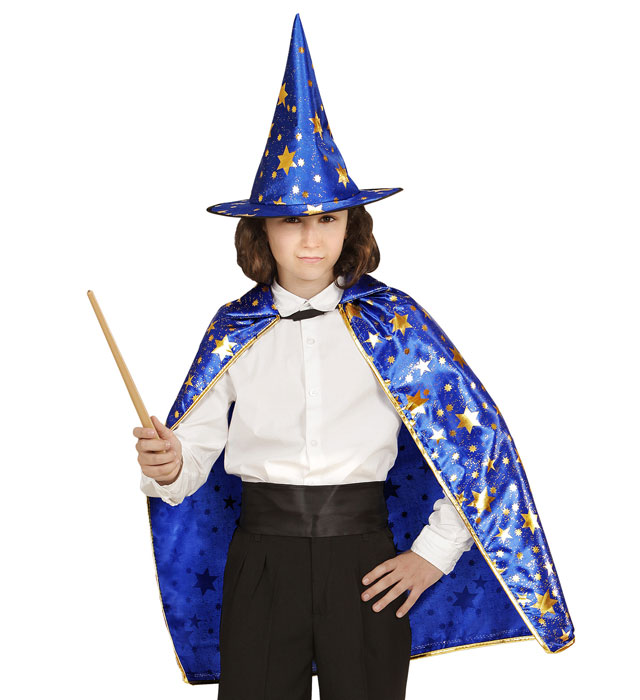 Wizard  Cape, Hat  - 70 Cm