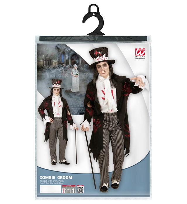 Zombie Groom  Tailcoat With Shirt, Pants, Scarf, Top Hat With Hair 