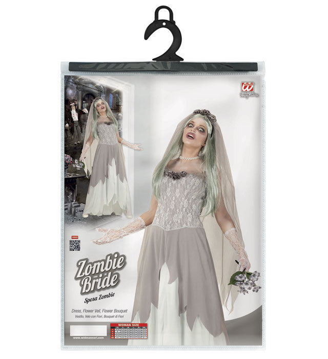 Zombie Bride  Dress, Flower Veil, Flower Bouquet 