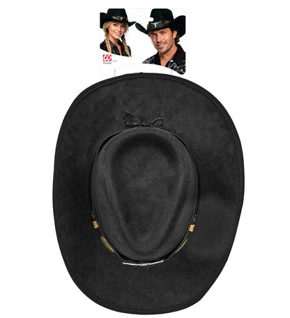 Black Dallas Suede Look Cowboy Hat Image 2