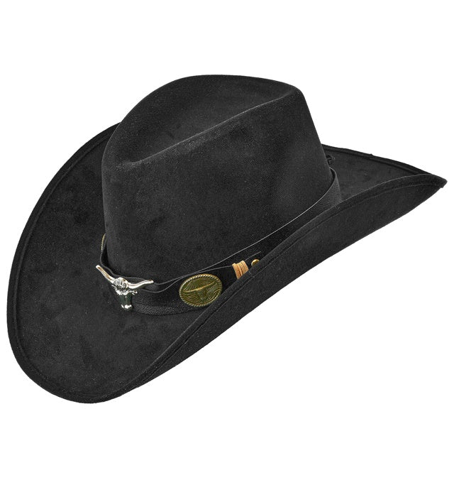 Black Dallas Suede Look Cowboy Hat Image 4