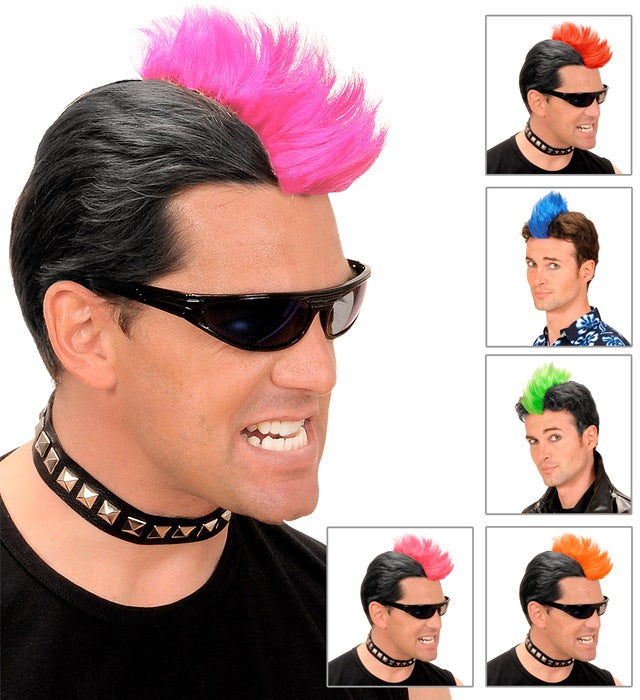 Clip-On Punk Crest 6 Colors Ass.: Red, Blue, Green, Pink, Orange, Purple