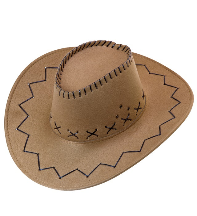 Brown Suede Look Cowboy Hat