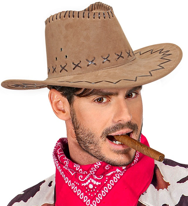 Brown Suede Look Cowboy Hat