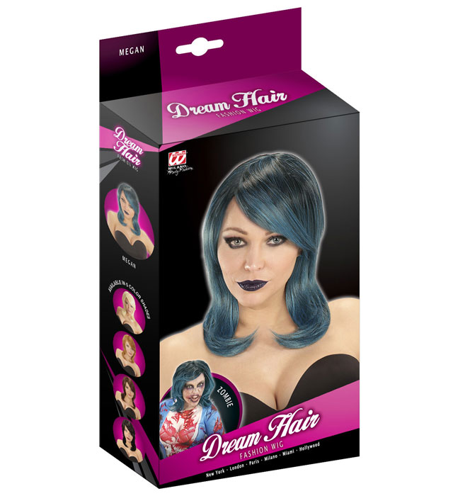 Black-Blue-Green Megan Dream Hairwig In Color Box