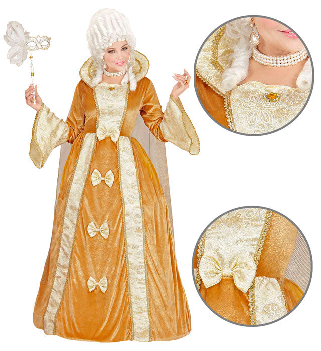 Venetian Noblewoman  Dress With Crinoline Underskirt, Cape 