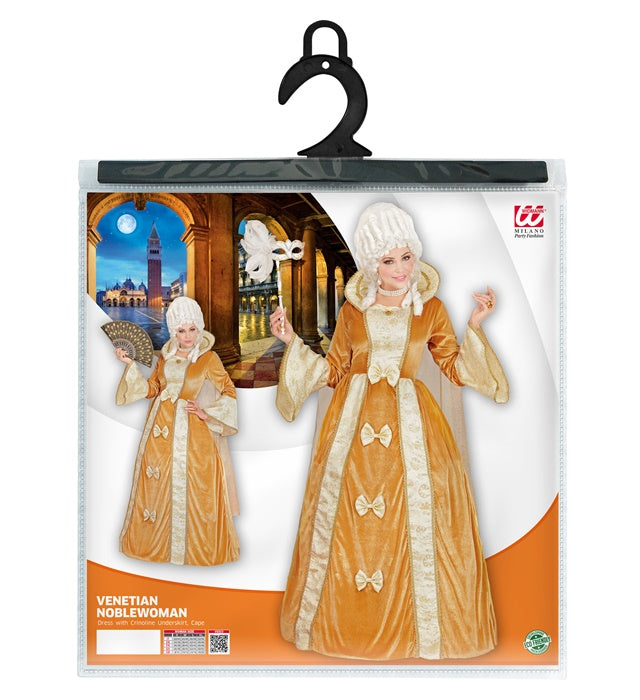 Venetian Noblewoman  Dress With Crinoline Underskirt, Cape 