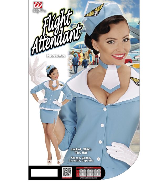 Retro Flight Attendant  Jacket, Skirt, Tie, Hat 