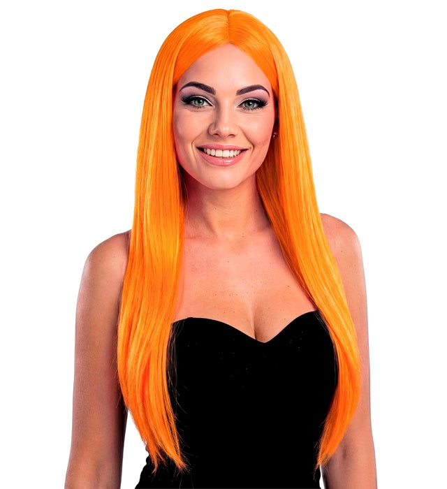 Orange Glamour Wig In Polybag