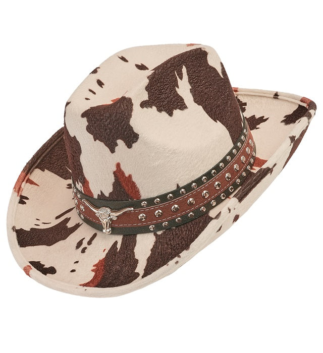 Montana Cow Print Cowboy Hat Image 4