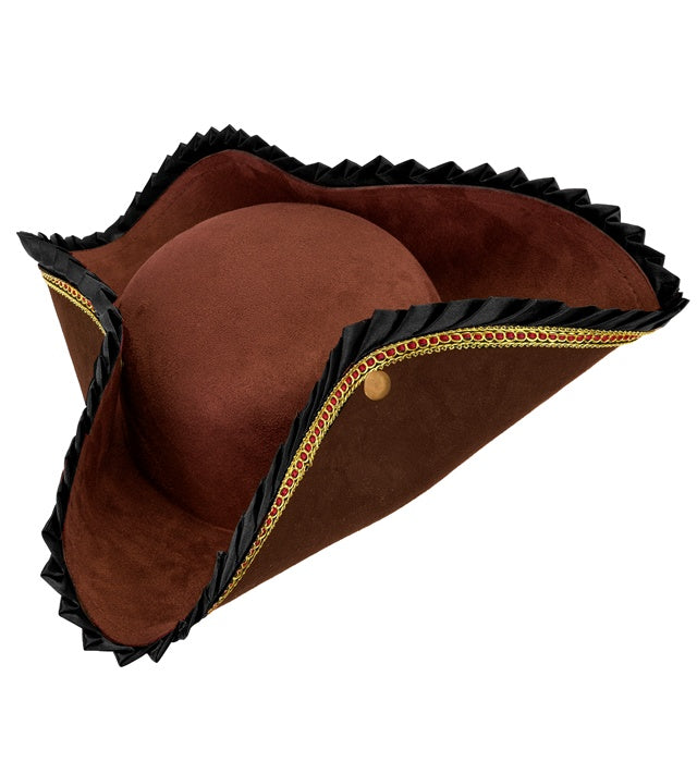 Hat Tricorn Deluxe Brown