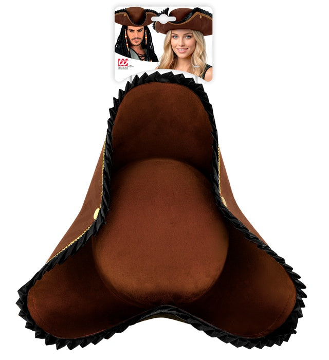Deluxe Brown Tricorn Hat for Women Image 2