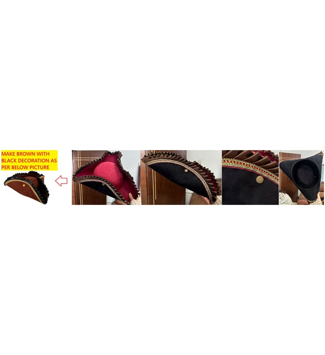 Hat Tricorn Deluxe Brown