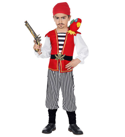 Pirate  Shirt With Vest & Belt, Pants, Parrot, Bandana 