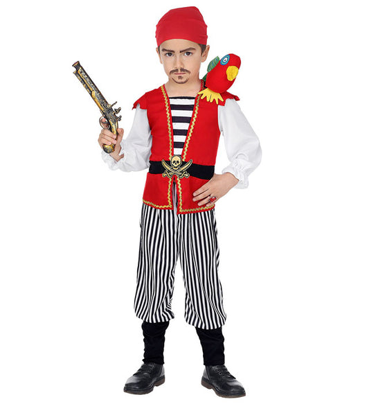 Pirate  Shirt With Vest & Belt, Pants, Parrot, Bandana 