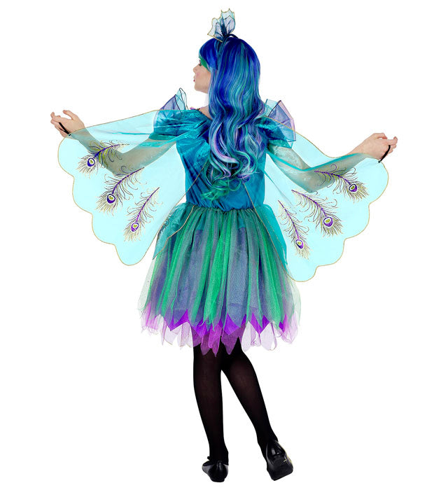 Peacock  Dress With Peacock Tail Veils, Headpiece 