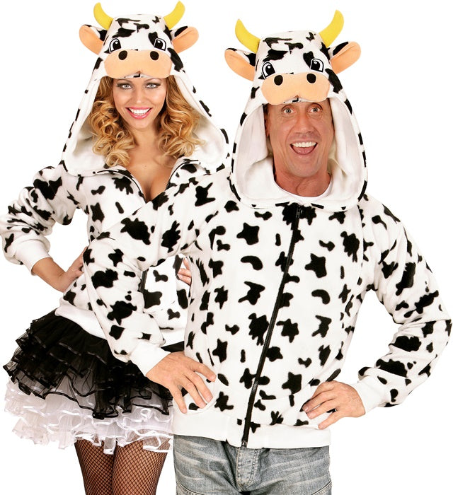 Cow  Hooded Fleece Jacket 