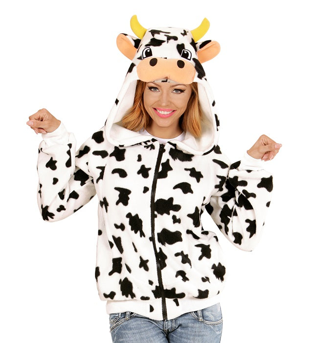Cow  Hooded Fleece Jacket 