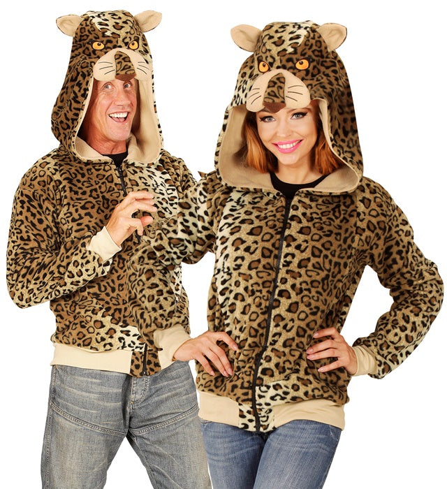 Leopard  Hooded Fleece Jacket 