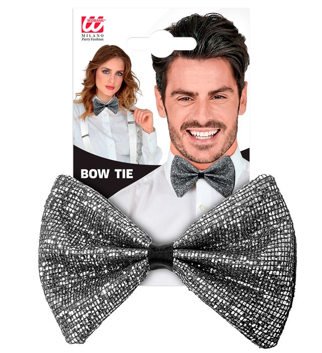 Silver Square  Bow Tie