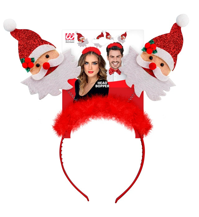 Santa Claus Head Bopper With Marabou & Tinsel