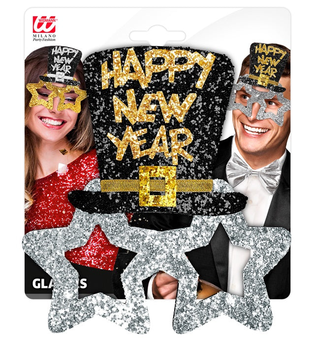 Silver Happy New Year Glasses