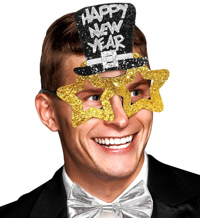 Gold Happy New Year Glasses