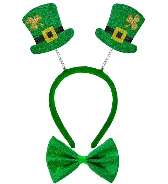 St. Patrick'S Day Set   Mini Top Hats Head Bopper & Bow Tie 