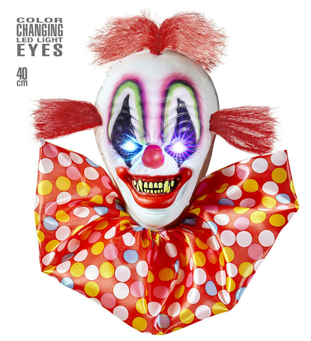Horror Clown With Color Changing Flashing Led Light Eyes 40 Cm 