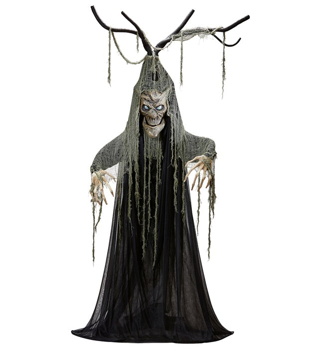 Sound Sensor Activated Talking Haunted Halloween Tree With Moving Mouth & Flashing Led Light Eyes 200 Cm - Speaks 3 Different Rhymes 