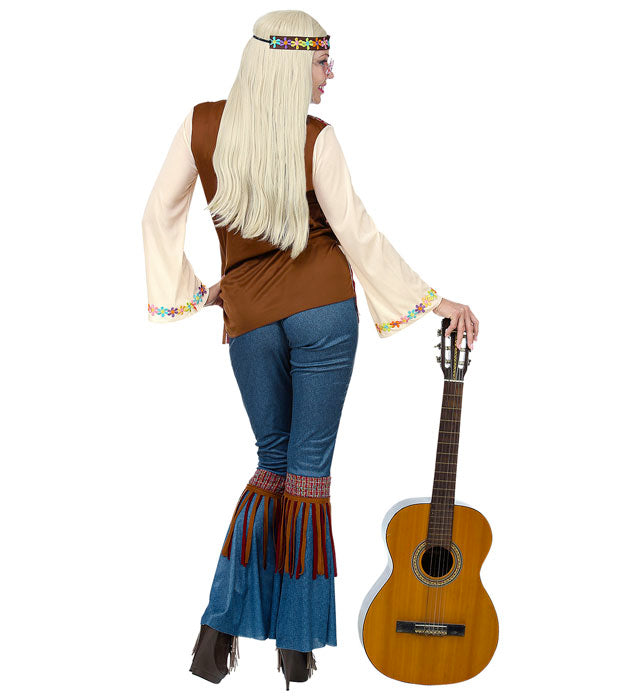 Hippie  Shirt With Vest, Pants, Headband, Necklace 