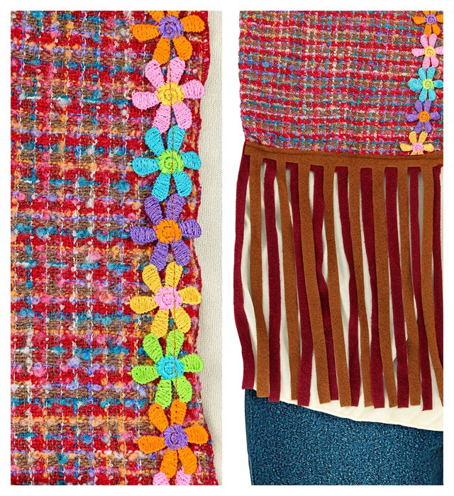 Hippie  Shirt With Vest, Pants, Headband, Necklace 
