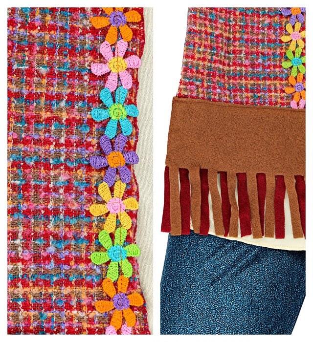 Hippie  Shirt With Vest, Pants, Headband, Necklace 