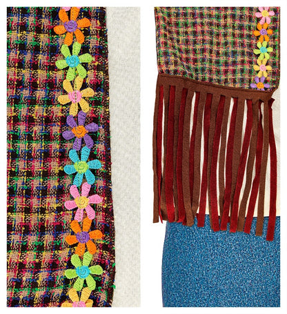 Hippie  Shirt With Vest, Pants, Headband, Necklace 