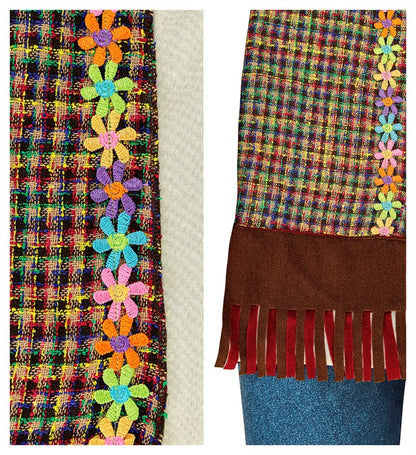 Hippie  Shirt With Vest, Pants, Headband, Necklace 