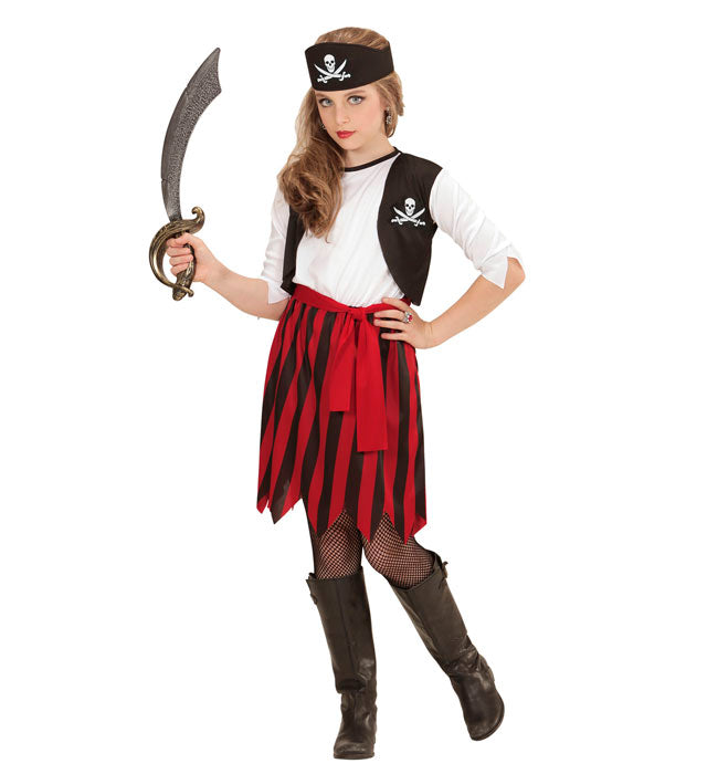 Pirate Girl  Dress With Vest, Belt, Headpiece 