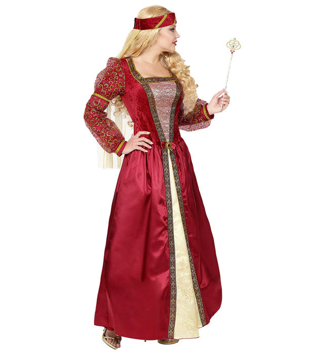 Medieval Princess  Dress With Crinoline Underskirt, Headpiece With Veil 