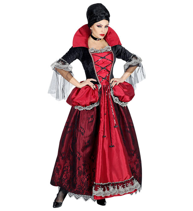 Vampiress  Dress With Crinoline Underskirt, Choker 