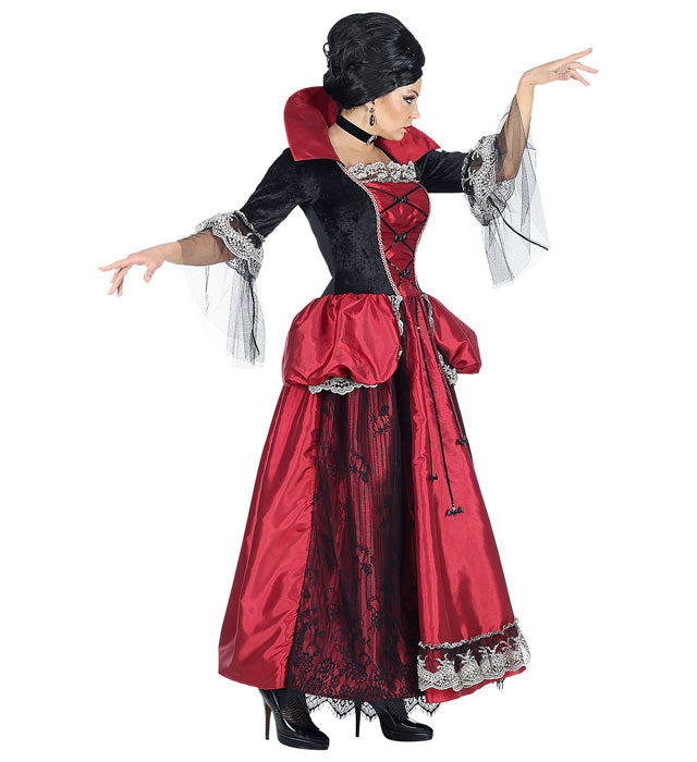 Vampiress  Dress With Crinoline Underskirt, Choker 