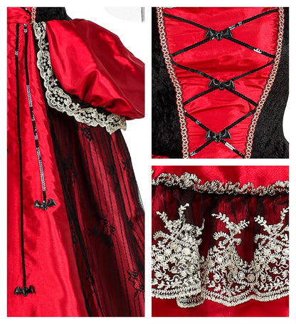Vampiress  Dress With Crinoline Underskirt, Choker 