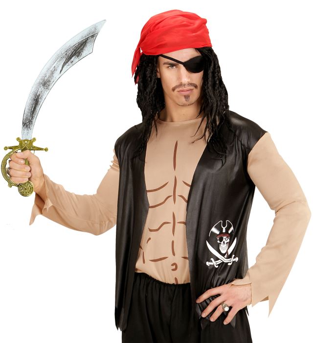 Pirate  Shirt With Vest, Bandana, Eye-Patch 