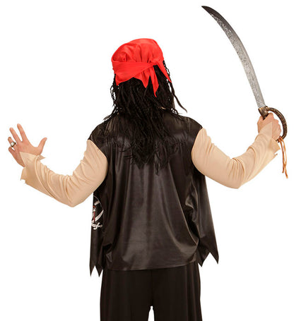 Pirate  Shirt With Vest, Bandana, Eye-Patch 