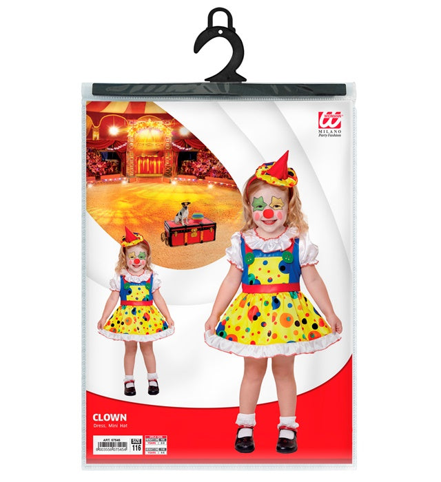 Clown  Dress, Mini Hat 