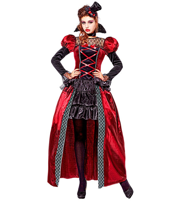 Victorian Vampiress  Dress, Collar, Mini Hat 