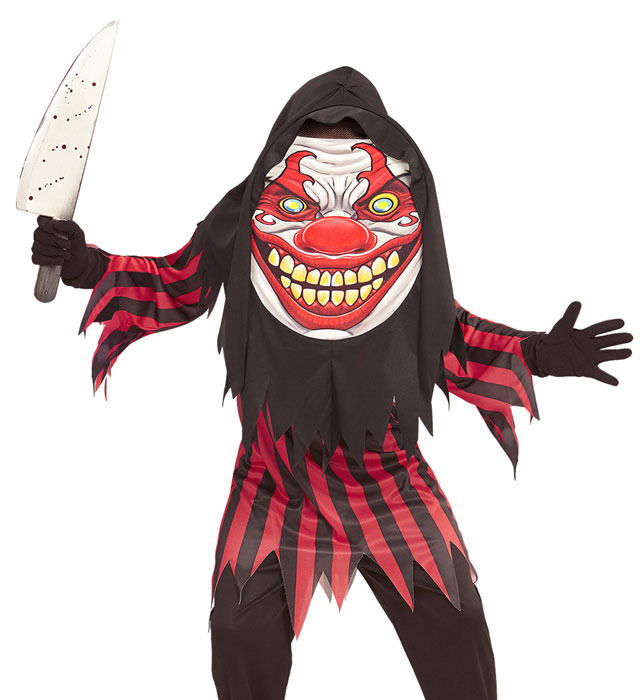 Horror Clown  Robe, Oversized Hooded Mask 