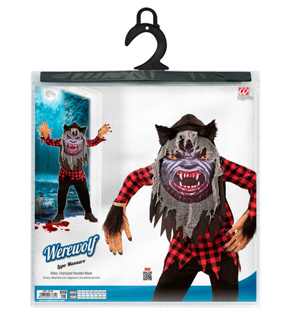 Werewolf  Robe, Oversized Hoodedmask 