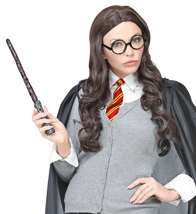 Wizard Apprentice  Student Glasses With Lenses, Tie, Magic Wand 
