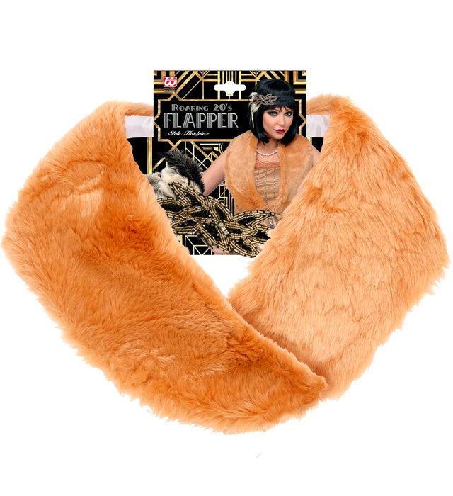 Roaring 20S Flapper  Faux Fur Stole, Sequin & Feathers Headpiece 
