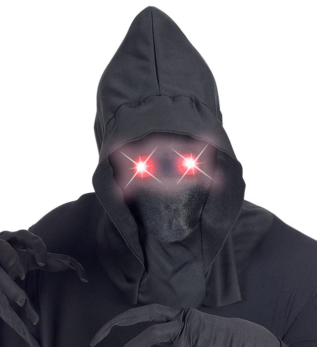 Faceless Hooded Mask With Red Fade-In Fade-Out Light-Up Eyes